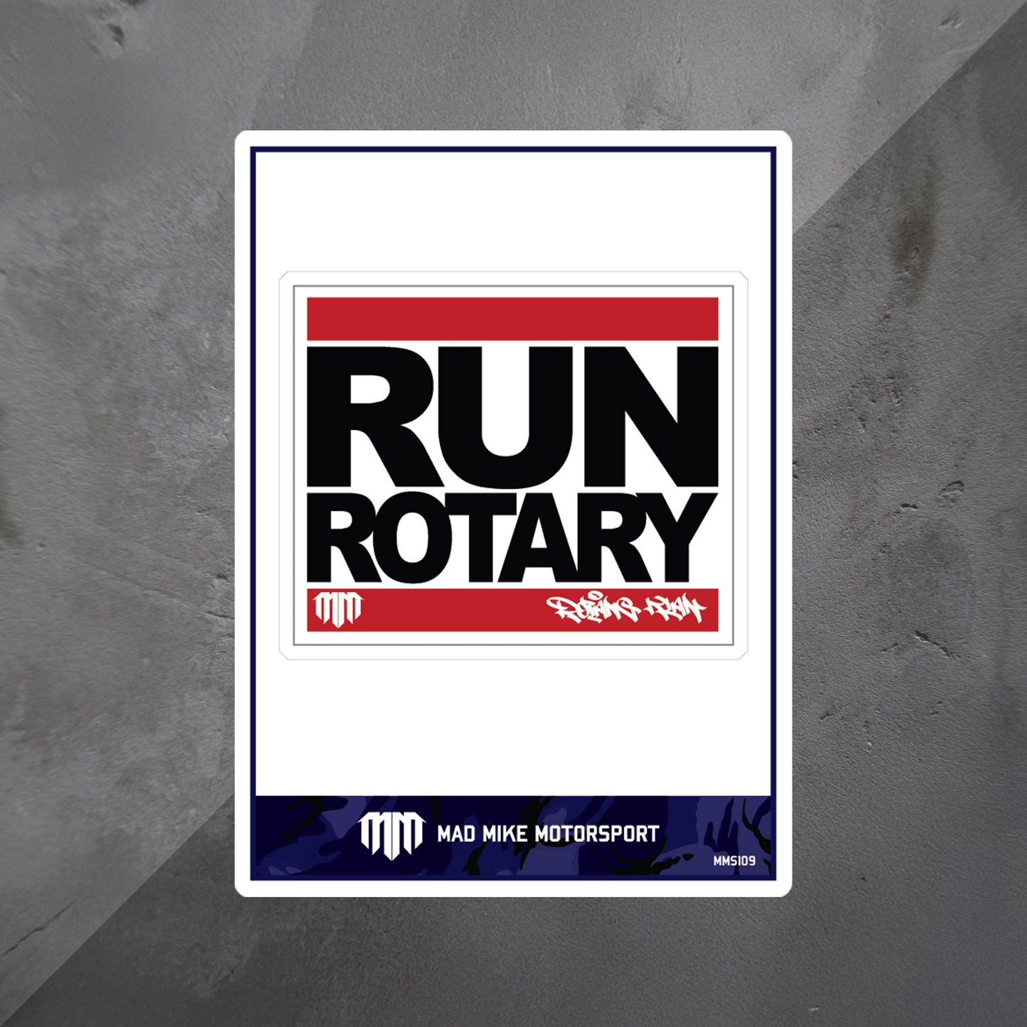 RUN ROTARY Decal - Wht