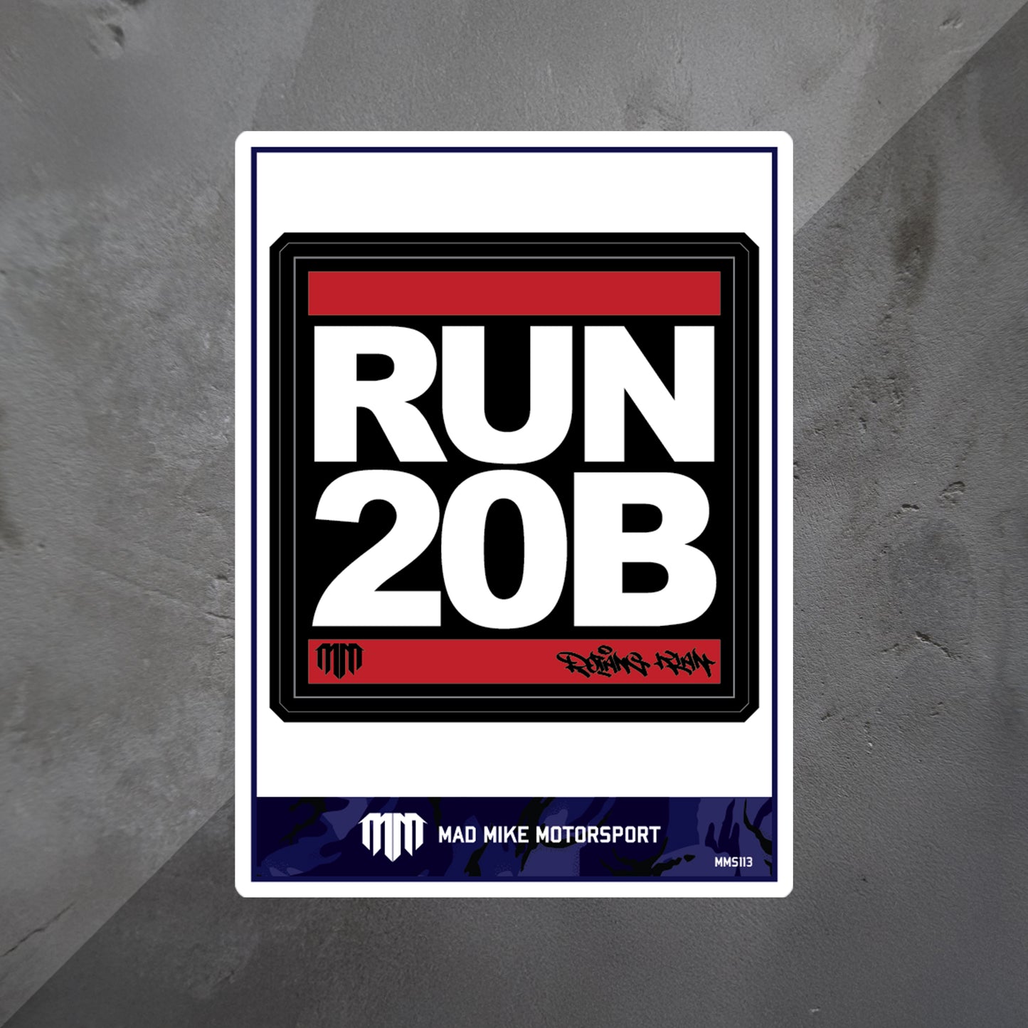 RUN 20B Decal
